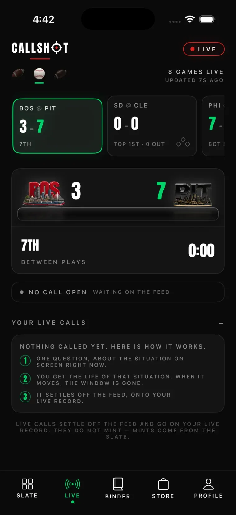 Live game tracking