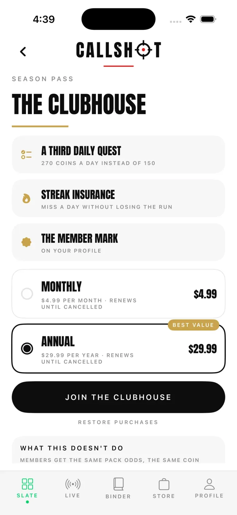 Season pass